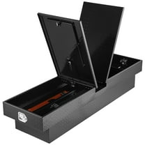 VEVOR Crossover Truck Tool Box, 70x20x13 In, Heavy Duty Aluminum Toolbox with Diamond Texture, Pick Up Truck Bed RV Trailer Toolbox, Waterproof Storage Organizer with Lock, Keys, Side Handles, Black