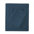 thumbnail image 3 of Purity Home 4-Piece King Sheet Set 300TC Sateen, Cotton Rayon Blend, Deep Pockets, Ultra-Soft, Eco-Friendly & Durable Dark Blue, 3 of 8
