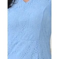 thumbnail image 5 of INSPIRE CHIC Womens' Lace Floral Dresses Fishtail Formal Cocktail Short Sleeve Midi Dress M Light Blue, 5 of 6