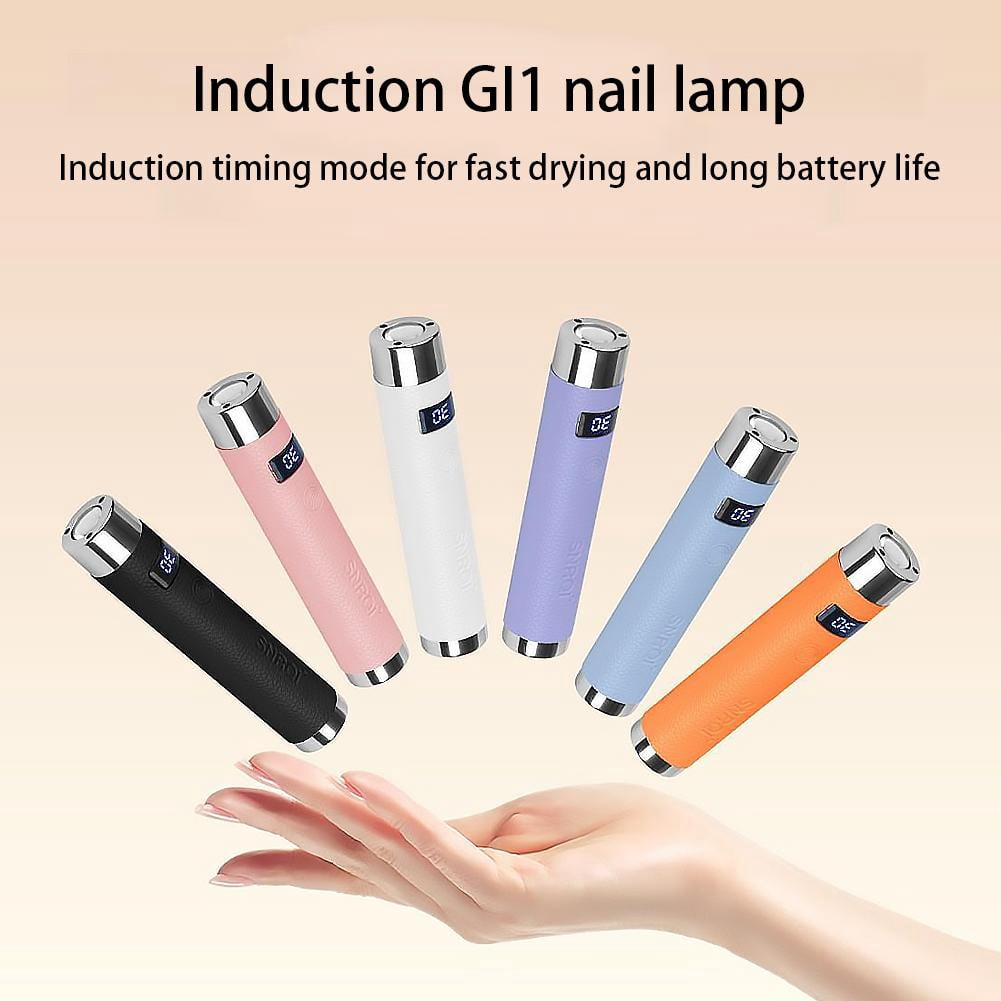 Handheld UV Light for Gel Nails with Stand, Mini Portable Cordless Nail Lamp with LCD Display, Eye-Protective Cover, Flash Curing for Glue