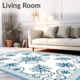 thumbnail image 2 of ODIKA 8'x10' Machine Washable Non-Slip Area Rug, Icy Starburst Snowflake Web Design with Delicate Swirls High Traffic Rug with Pad, Blue, 740827, 2 of 8