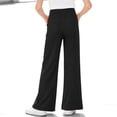 thumbnail image 6 of YUANxueke Girls Ribbed Knit Pants Casual Soft Comfy Elastic Waist Wide Leg Pants with Pockets for 5-15 Years, 6 of 8