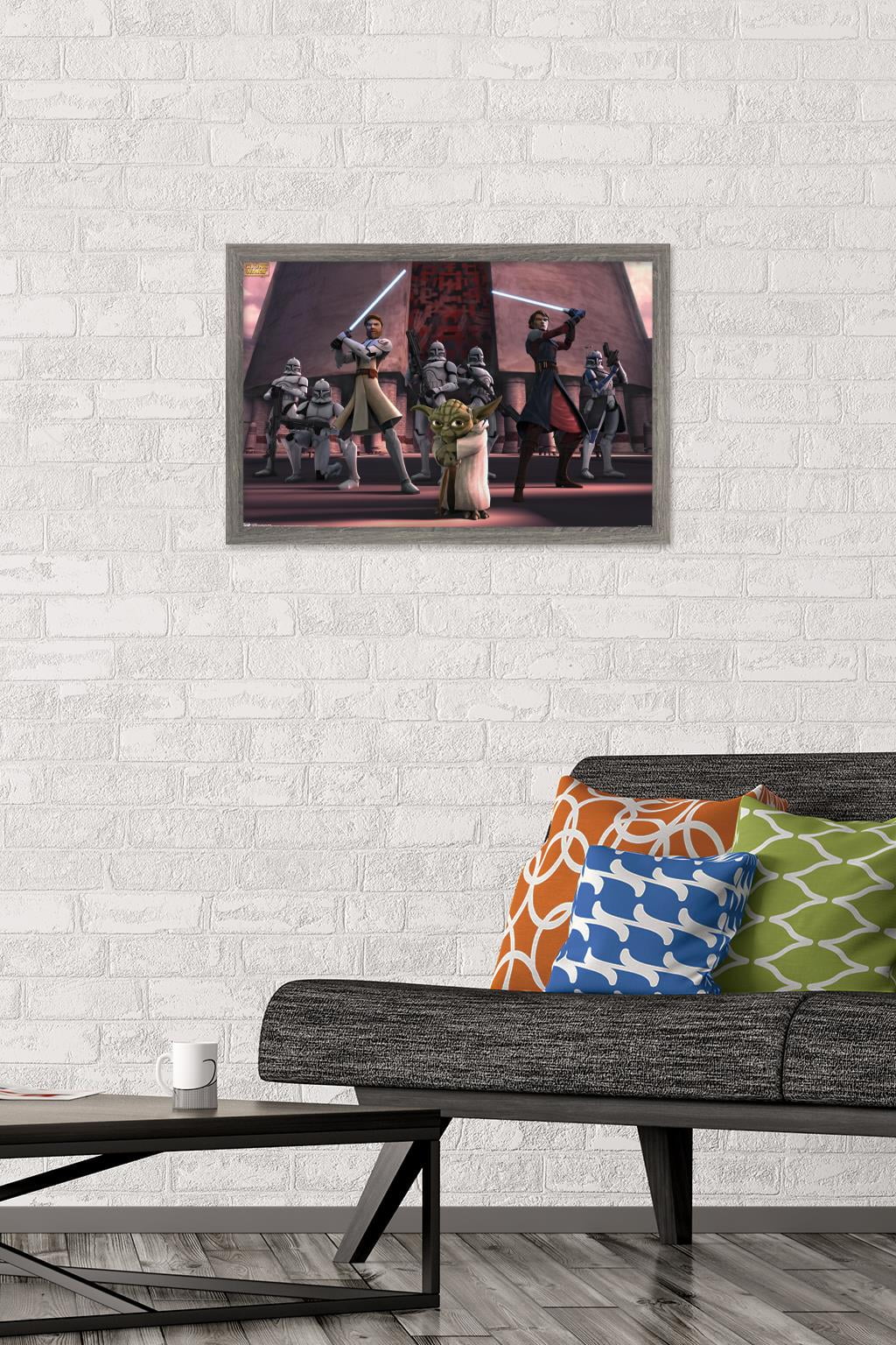 Star Wars: The Clone Wars - Group Wall Poster, 14.725" x 22.375", Framed