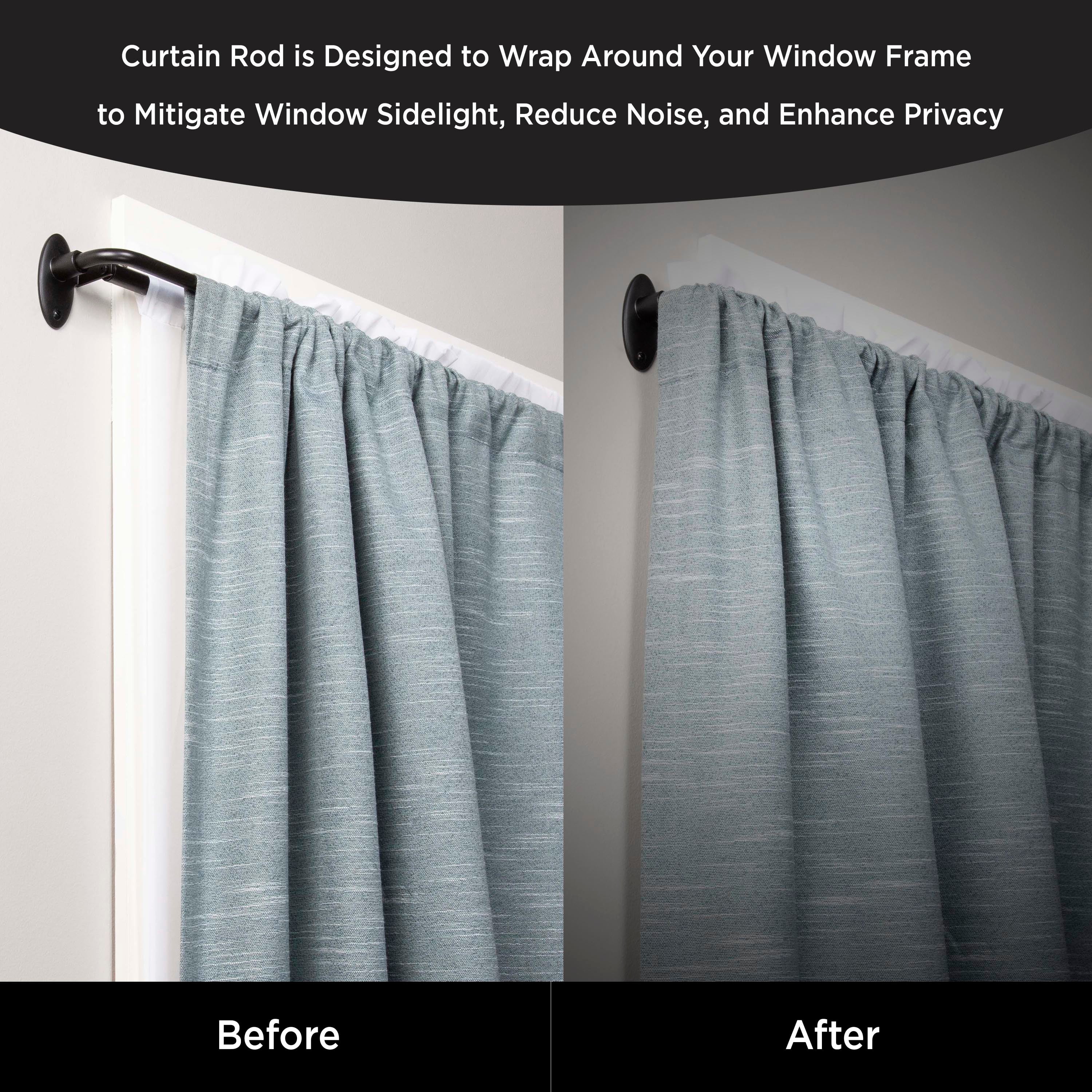 wrap around double curtain rod expandable