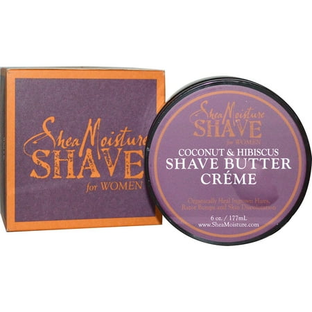 Shea Butter Shaving - Shea Moisture Shave Butter Creme, Coconut And Hibiscus, 6 Oz