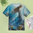 thumbnail image 4 of Mermaid Glitter Fish Scale Girls Women's Short Sleeve T-Shirt Crew Neck Casual Summer Trendy Loose Fit Tops, 4 of 6