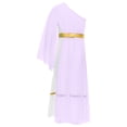 thumbnail image 4 of TTAO Robe Princesse Grecque pour Filles Enfants Grèce Antique Dieu Rome Égypte Robe Longue Maxi Épaule Unique Lavande 14, 4 of 7