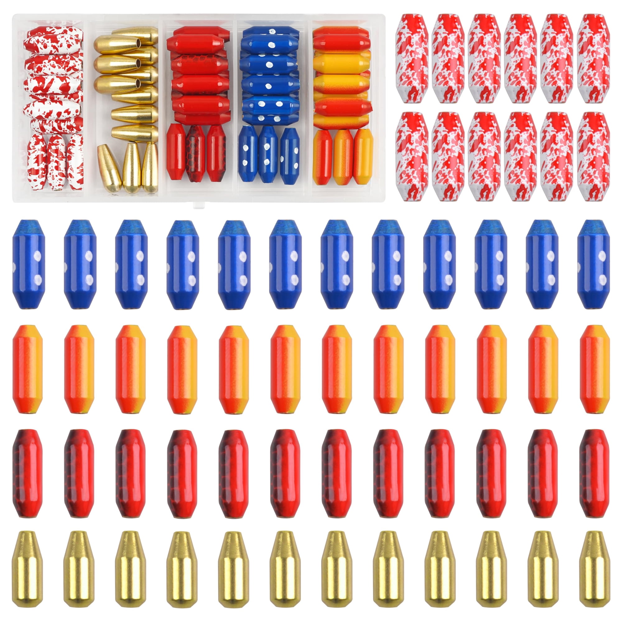Brass Spinner Lure Bodies Kit 60pcs 5 Color Inline Spinnerbait Making Supplies