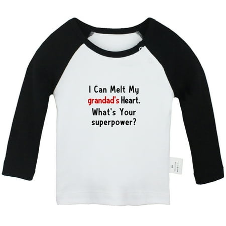 

I Can Melt My Grandads Heart Whats Your Superpower Funny T shirt For Baby Newborn Babies T-shirts Infant Tops 0-24M Kids Graphic Tees Clothing (Long Black Raglan T-shirt 12-18 Months)