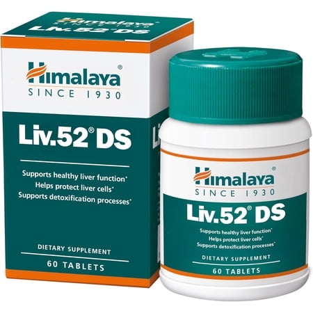 Himalaya Liv 52 DS, 60 Tablets, Herbal Liver Support Supplement for Healthy Liver Function, Detoxification Support, Non-GMO, Gluten-Free, Vegan