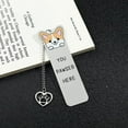 thumbnail image 6 of Corgi Bichon Dog Reading Bookmark - Cute Stainless Steel with Tassel Bookmarks for Dog Loving Lady Dog Loving Bookworm Retirement Back to School Reading Gift for Elder Leader Friend, 6 of 17