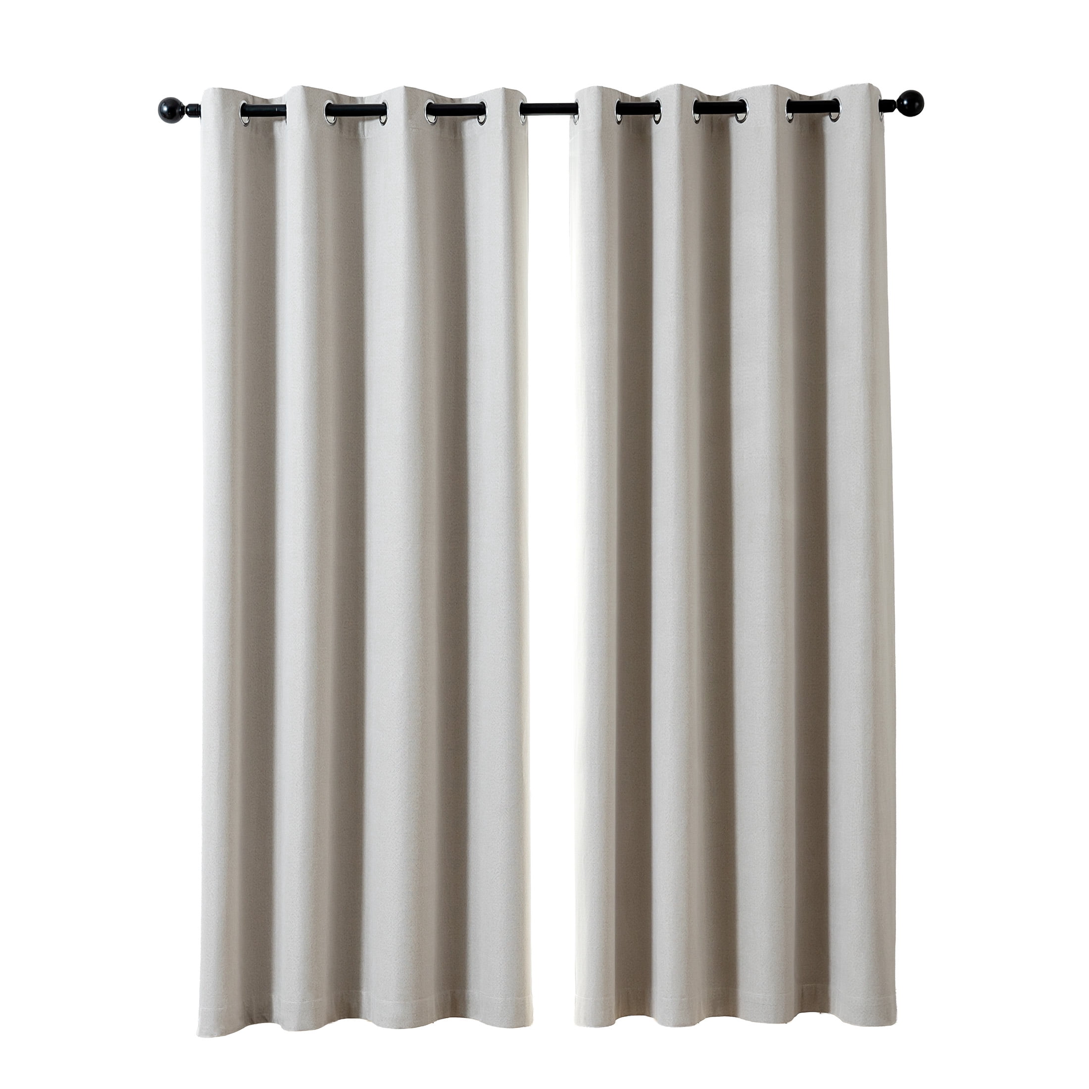 Sonive 42" x 63" Blackout Curtains Pack of 2, Grommet Top Living Room Bedroom Curtain, Beige