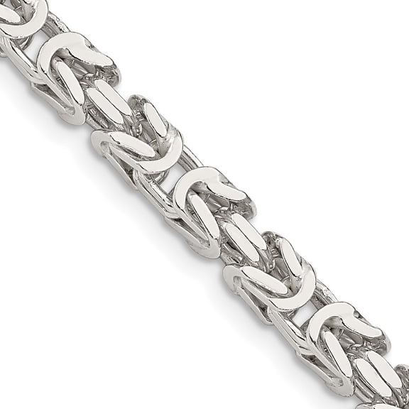 Auriga Fine Jewelry 925 Sterling Silver 4.25 mm Byzantine Chain Necklace for Women 18"