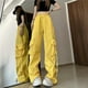 thumbnail image 2 of Pantalones Cargo Y2K para mujer, ropa de calle Harajuku, holgados, de pierna ancha, de paracaídas, estilo coreano, para correr, novedad de 2023, 2 of 3