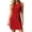 Red, variant on Women's Sleeveless Round Neck Sheath Mini Dress, Ruched Waist Knot Detail, Draped Bodycon Dress, Casual Workwear & Graduation Party Dress