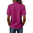 thumbnail image 4 of Polo Shirts for Women Golf Button Collared Summer Short Sleeve Tops Lightweight Work Polo Shirt Womens Blouses, M, 4 of 5