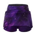 thumbnail image 6 of FASHOFT Tennis Skirts For Women Starry Sky Glitter Printed Elastic Skort With Pockets Double Layer For Sports And Casual Wear Womens Athletic Skirt Purple, 6 of 6