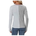 thumbnail image 4 of AherBiu Hauts pour Femmes Tendance Manches Longues Col Rond T-Shirts d'Automne Confortables Patchwork Chandail Décontracté, 4 of 4