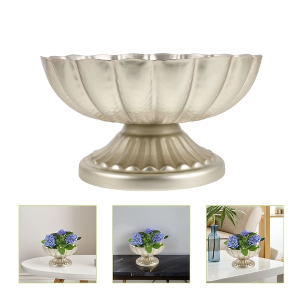 GOOHOCHY Florero Metálico Plateado Con Estilo Americano Retro Para De Interior Y Exterior