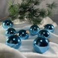 thumbnail image 3 of Glass Christmas Tree Ornaments - 67mm / 2.63" [8 Pieces] Designer Balls from Christmas By Krebs Seamless Hanging Holiday Decor (Shiny Pale Turquoise), 3 of 5