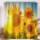 thumbnail image 2 of Cortina impermeable para baño con estampado botánico de girasol lavable (180 x 180 cm), 2 of 3