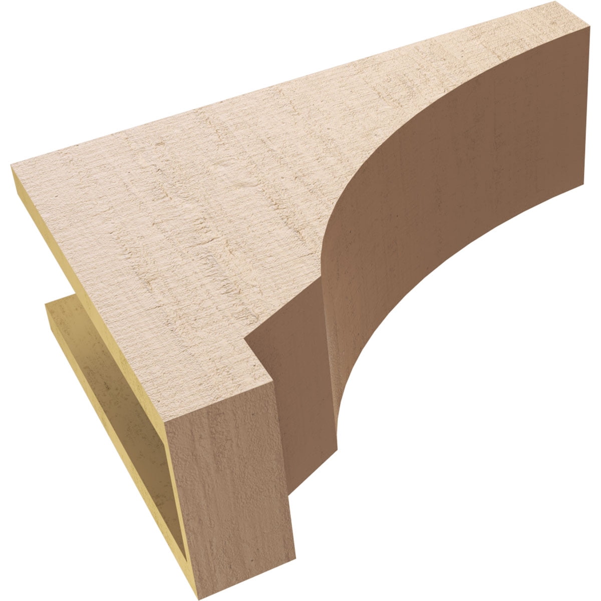 6"W x 18"D x 12"H Classic Moab Rough Cedar Woodgrain TimberThane Corbel, Primed Tan