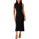 thumbnail image 2 of Vestido de suéter midi sin mangas de punto acanalado para mujer INSPIRE CHIC, elegante y casual con cuello simulado, 2 of 5