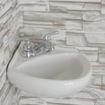 thumbnail image 3 of White Ceramic Wall Hung Corner Sink - Wall Mounted Bathroom Sink with Concealed Round Overflow - 16.5" x 15" Modern Style Small Sink w/ Single Faucet Hole, 3 of 4