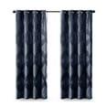thumbnail image 2 of SunSmart Bentley Ogee Knitted Jacquard Total Blackout Panel in Navy, 2 of 5