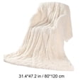 thumbnail image 2 of XIA0LE Thickened Long Faux Fur Throw Blanket, 31.5x42.5 Inchesfuzzy Faux Fur Throw Blanket, Reversible Shaggy Blankets, Fluffy Plush Warm Throws For Sofa Couch, White, 2 of 5