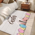 thumbnail image 4 of Kitchen Mats for Floor 3x5 Ft, Happy Easter Non Slip Area Rugs for Kitchen Bedroom Entryway, Colorful Spring Eggs Beige Wooden Washable Carpet Runner Rug Floor Mats for Bedroom Home Decor, 4 of 8