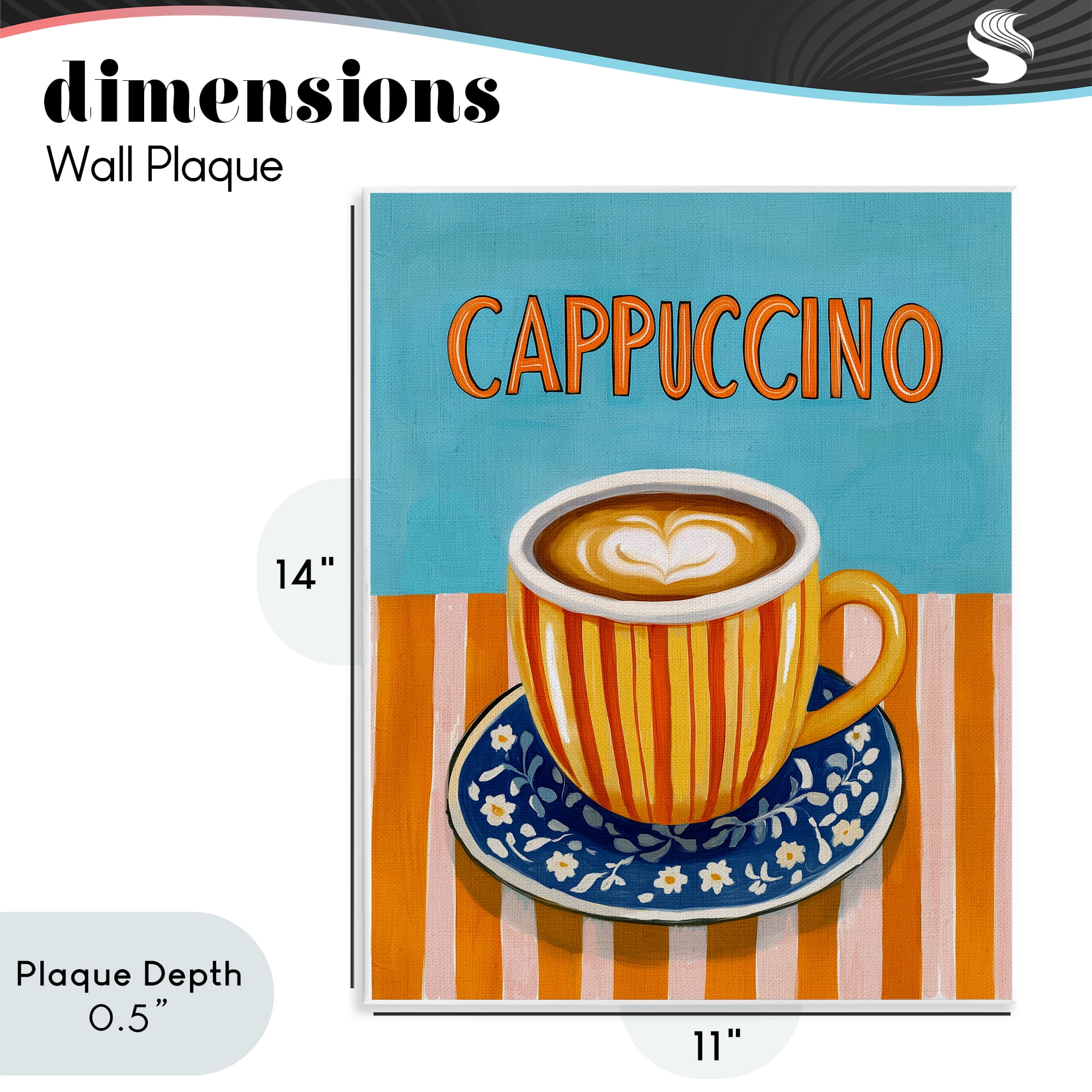 Stupell Industries Cappuccino Stripes Blue & Orange Wall Plaque Art, design by Yen