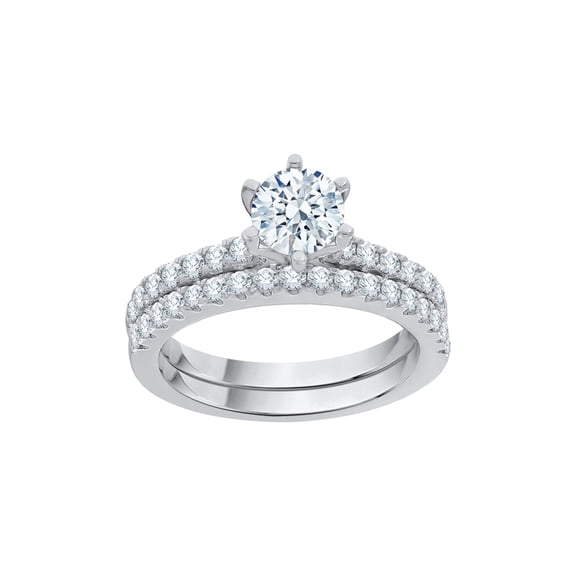 KATARINA Diamond Bridal Set in 10K White Gold (1 5/8 cttw, I-J, I1-I2) (Size-7.5)