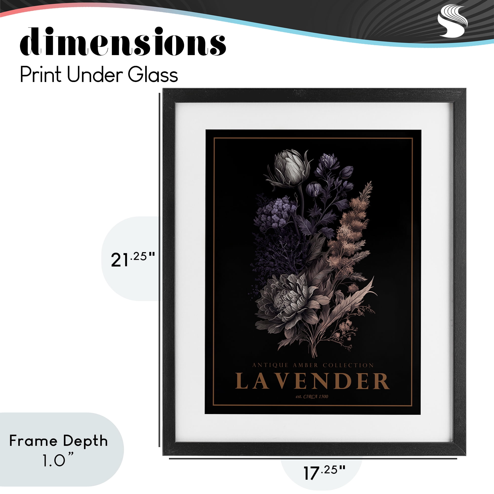 Stupell Industries Antique Lavender Bushel Black Framed Print Under Glass, design by Christopher Giampietro