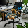 thumbnail image 2 of ZIATUBLES Computer Office Chair Cover Universal Soft Desk Rotating Slipcover Removable Washable Home Office Chair Protector Cover with Snap Button, L, Sunflower Butterfly, 2 of 7