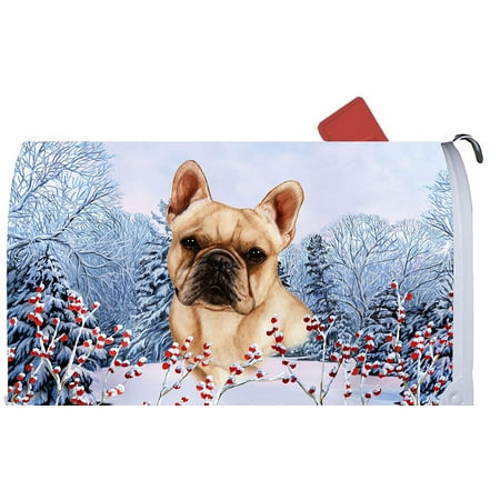French Bulldog Cream - Best of Breed Dog Breed Winter Berries Mail Box