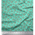 thumbnail image 1 of Soimoi Vert Rayonne Tissu Bateau Roue Nautique Tissu Imprimé 1 Yard 56 Inch Wide, 1 of 2