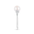 thumbnail image 6 of Angara Japanese Akoya Cultured Pearl Ring with Graduated Diamonds in 14K White Gold for Women | June Birthstone Jewelry for Her, 6 of 8