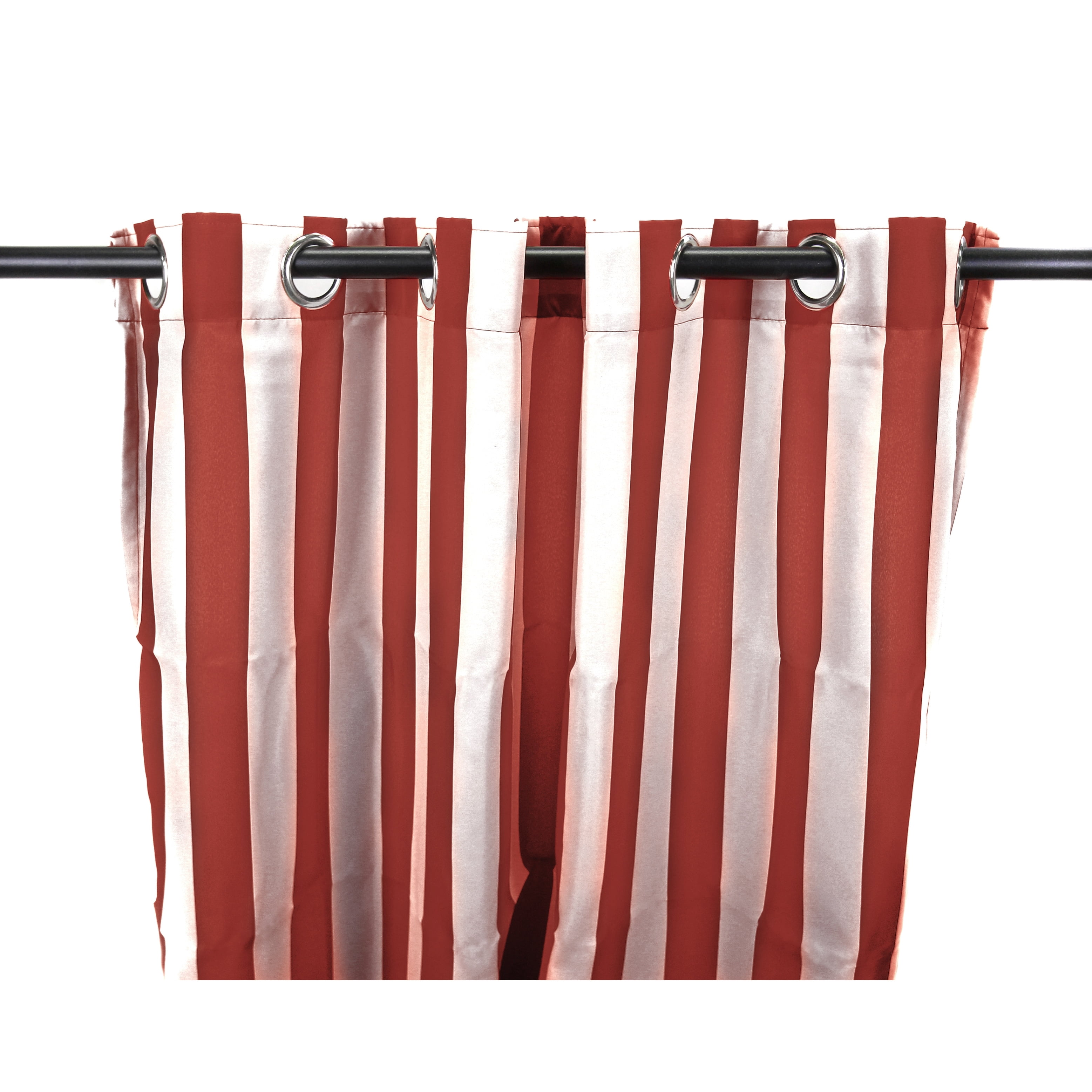 Jordan Manufacturing 54" x 84" Grommet Outdoor Curtain Panel - 54X84 Pompei Red/White Stripe