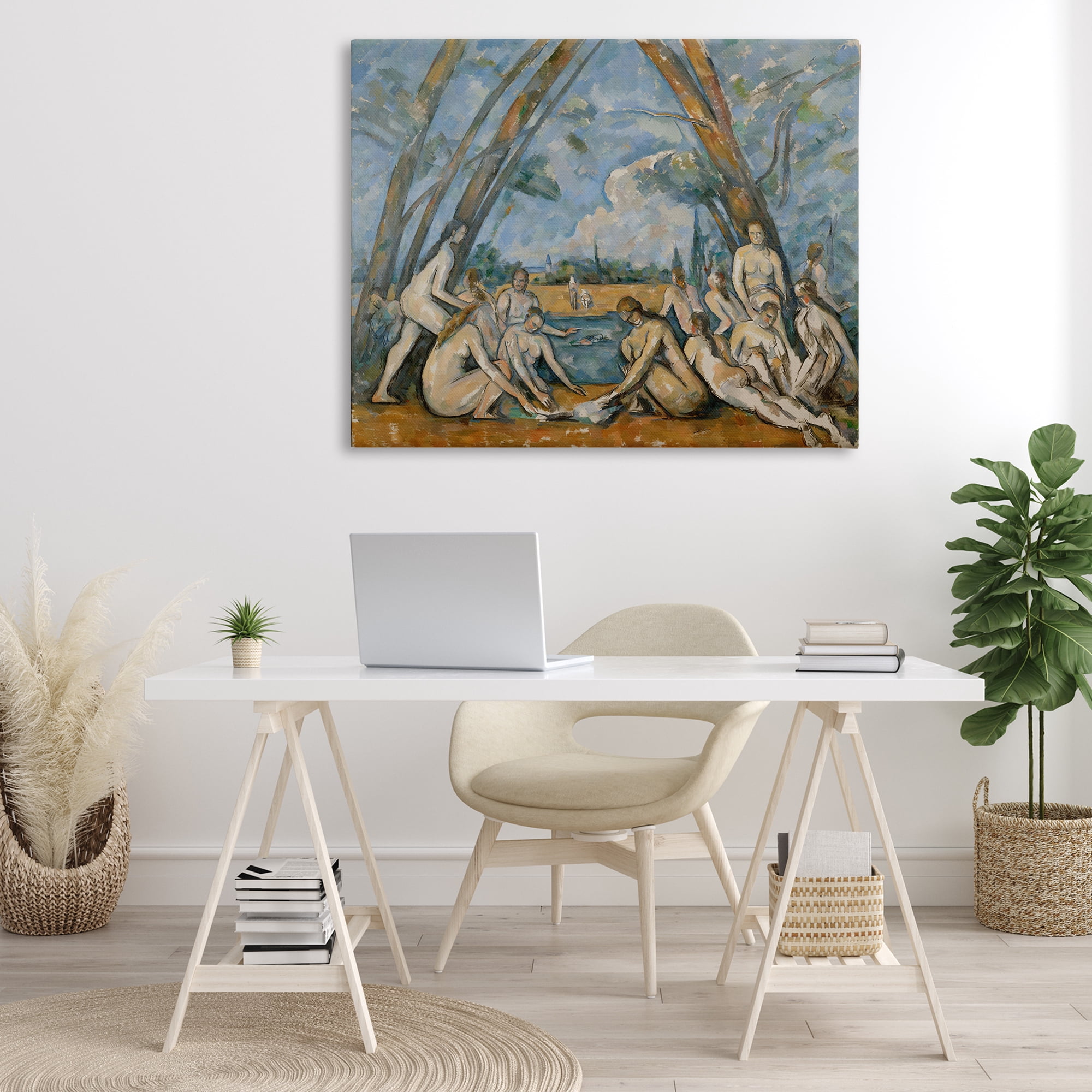 Stupell Industries Classic Cezanne Large Bathers People Painting Wrapped Canvas Art Print Wall Art, 48 x 36