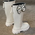 thumbnail image 4 of Wide Calf Winter Boots for Girls Cute Bowknot Zipper Knee High Boots Chunky Lug Sole Long Snow Booties, 4 of 8