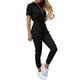 thumbnail image 1 of Gibobby Mono Corto Informal Monos de manga corta para mujer con mono de bolsillo Casual sólido y estampado con cinturón pantalones de verano delgado con botón(Negro， S), 1 of 5