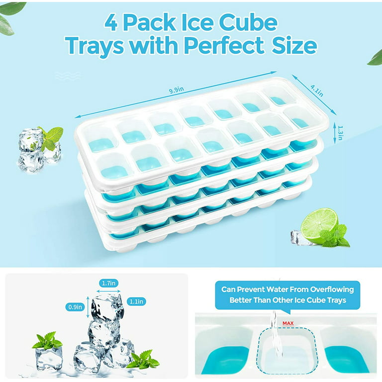  Ice Cube Trays, Silicone Easy-Release and Flexible 14