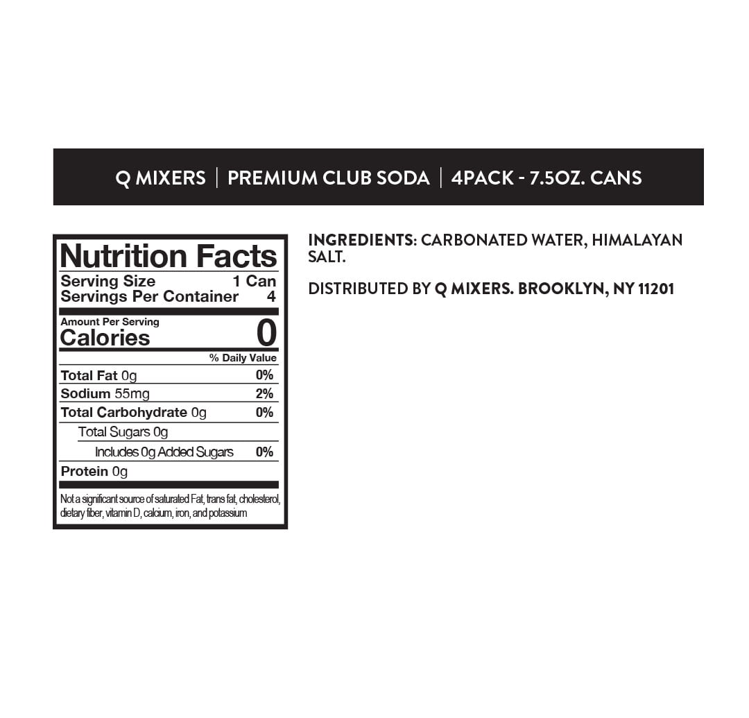 Q Mixers Club Soda, Premium Cocktail Mixer with Real Ingredients, 7.5 fl oz (pack of 24)