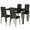 Black, variant on HOMCOM Dining Table Set for 4, Rectangular Glass Kitchen Table With Chairs