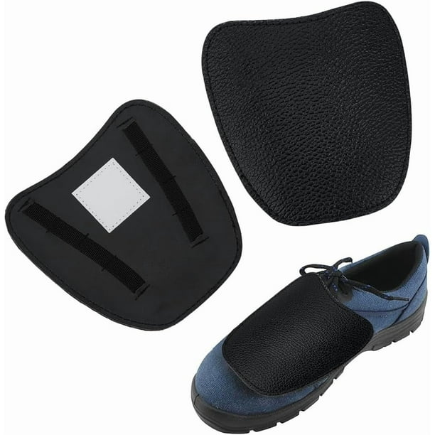 Polainas de cuero para soldadura (1 par), protectores de zapatos, resistentes al calor y a la abrasión, cubre cordones, ignífugos, para hombre y mujer, color negro.