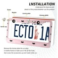 thumbnail image 5 of GZHJMY 2 Pcs License Plate Frame Pink Cats License Plate Cover Universal Aluminum US Car Tag Frame with 2 Holes and Screws for Front & Back License Plate Decorative, 5 of 7