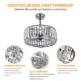 thumbnail image 6 of Ceiling Fan with Light 18in Invisible Fandelier Crystal Chandelier Fan with Remote Control Modern for Living Room Bedroom Dining Room, 6 of 10