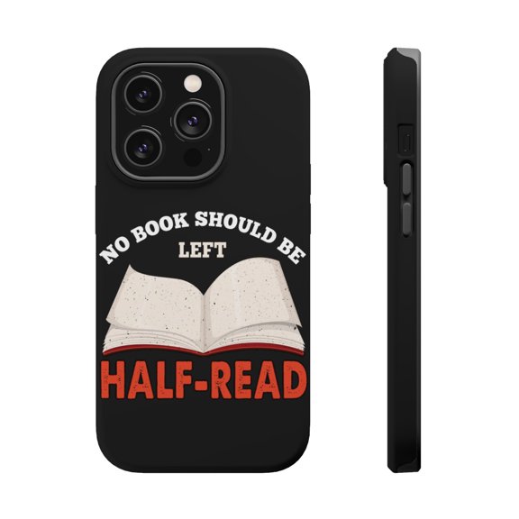 DistinctInk Tough Case for Apple iPhone 15 PRO (6.1" Screen), Compatible with MagSafe Charging - No Book Should Be Left Half-Read