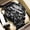 Black Shell Black Surface Steel Belt, variant on Men's Chronograph Quartz Watch, Stainless Steel Band, Luminous 30M Waterproof Sports Wristwatch